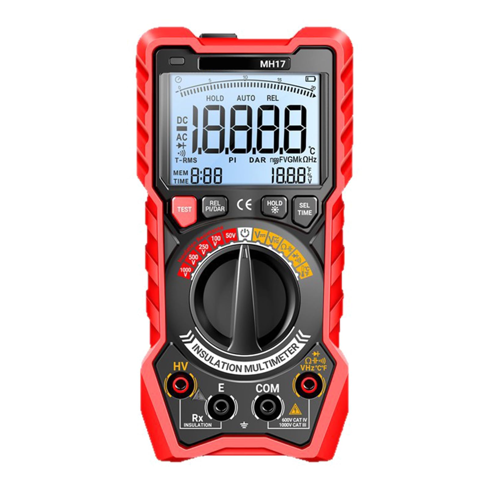 Tsophreniq Handheld Digital Multimeter Digital Backlights Ammeter Voltmeter Ohms Voltages Tester Meter For Electrican Voltmeter Auto Ranging Ohmmeter Voltages Resistance Continuitys Ncv Live Testing