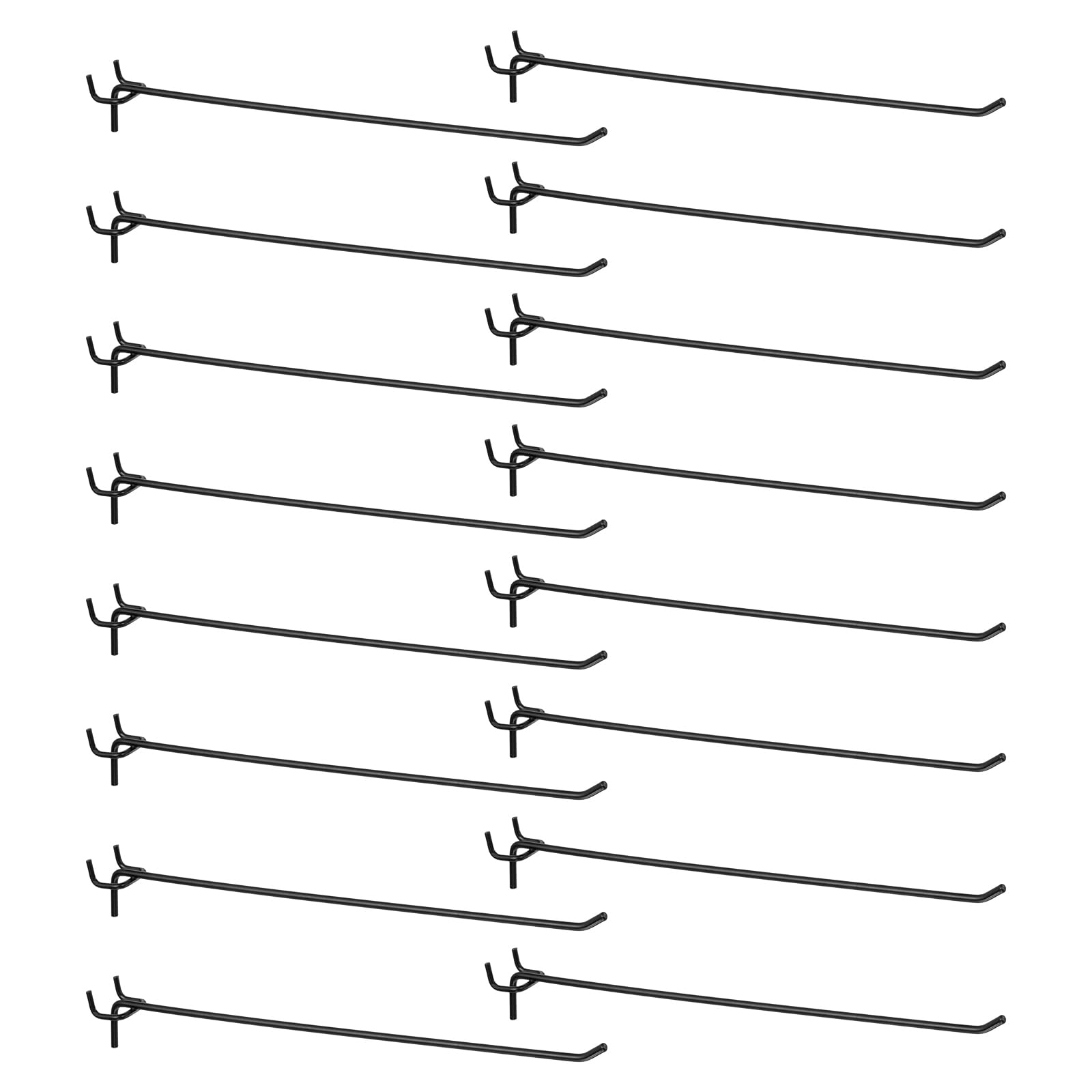 QUARKZMAN 100 Piezas Ganchos Para Tablero Perforado 12" Acero Inoxidable Ganchos Para Colgar Organizador De Herramientas Para Garaje Cocina Tienda Negro