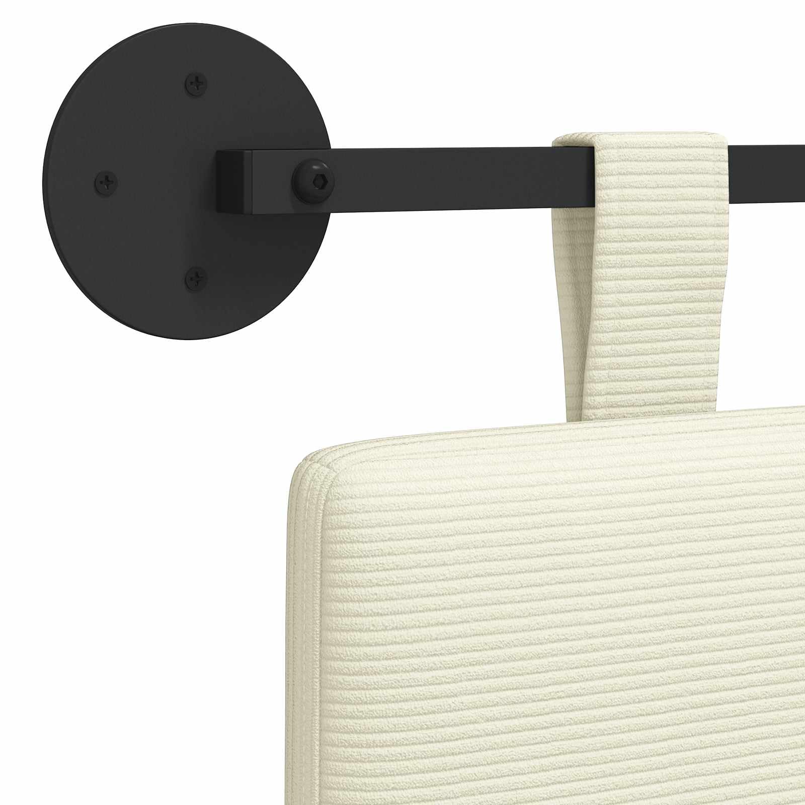 Cabecero colgante de pana con acolchado suave, 130 x 55 x 5 cm, juego de 2 unidades, montado en la pared, versátil como respaldo y accesorio de cama para dormitorio y habitación de invitados