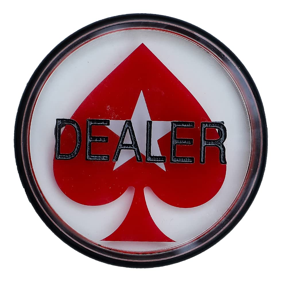 Dealer Button with Red Spade Design