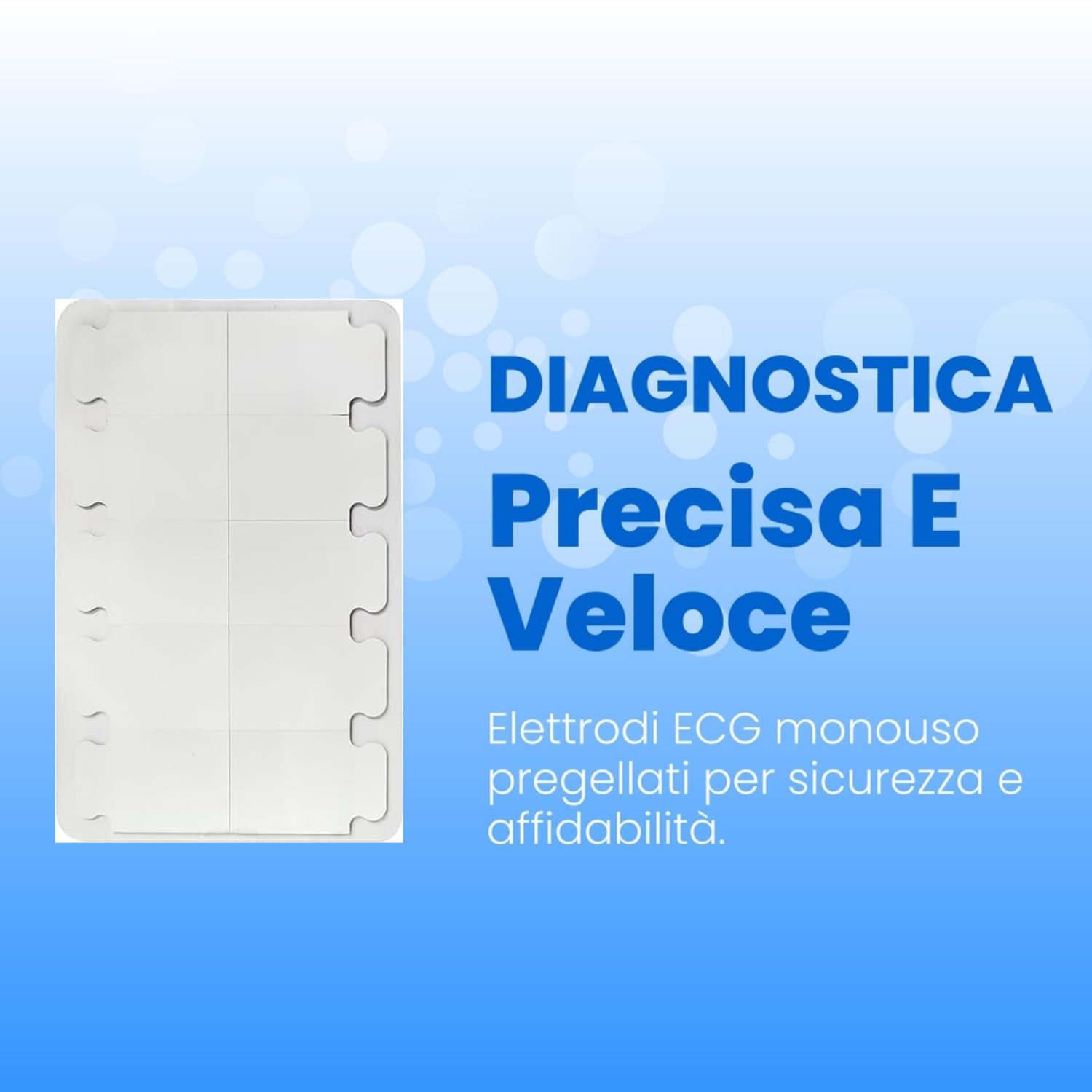 TAB04 - Kit 500 Elettrodi ECG Monouso, Certificato CE - Pregellato 34x23mm Adulti, Radiotrasparente, Elettrostimolatore, Collegamento Cavetti Terminale a Coccodrillo, Gel Solido - TAB04