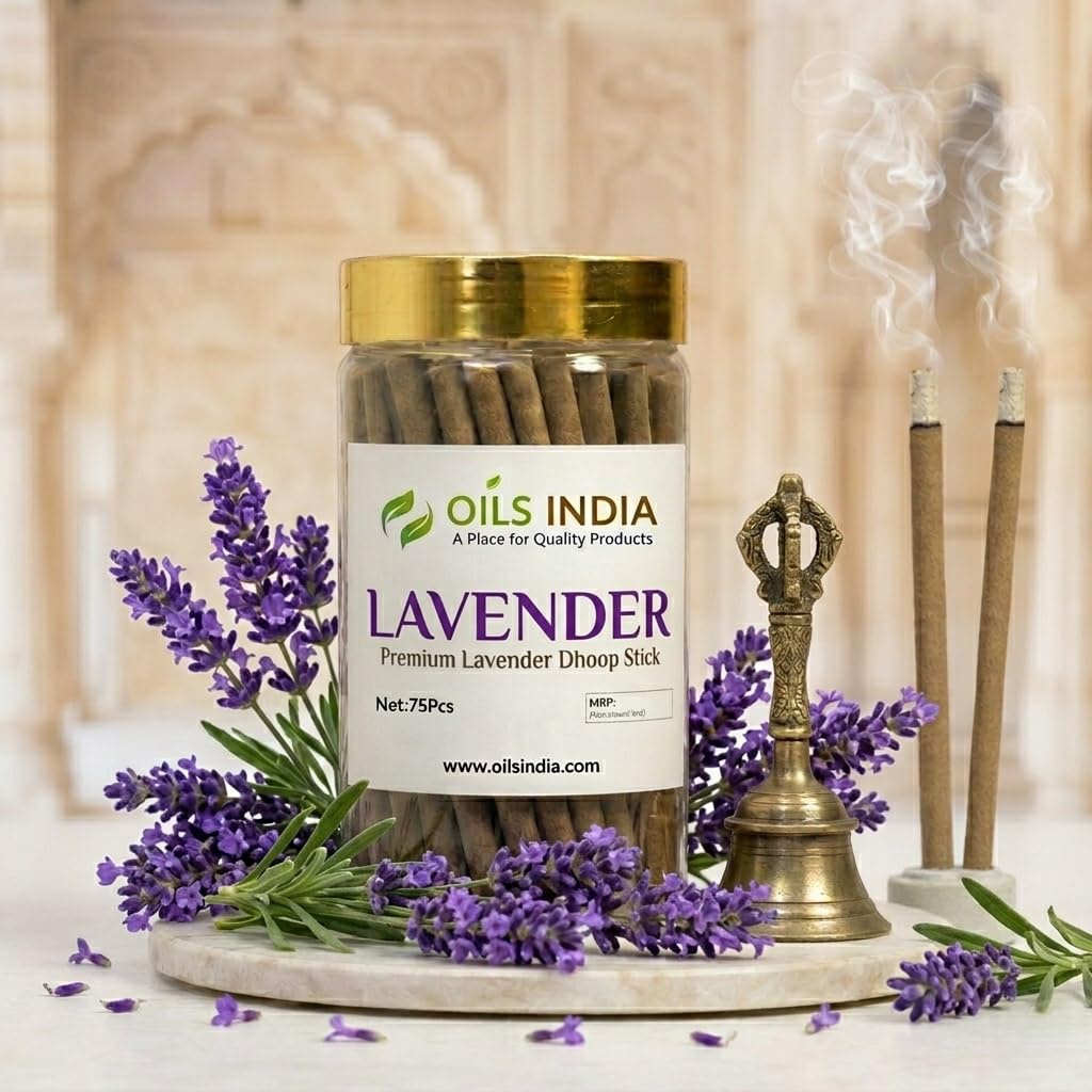 Premium Lavender Bambooless Dhoop Sticks (75 Sticks) with Ceramic Stand Sacred Dry Flower | 100% Charcoal-Free | for Pooja, Meditation, Yoga & Home Fragrance-image-16