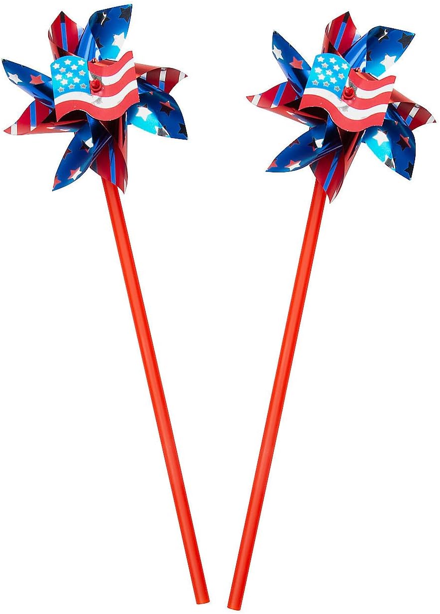 Fun Express Patriotic American Flag Pinwheels 36 Pc