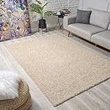 Impression Wohnzimmerteppich - Hochwertiger Öko-Tex zertifizierter Flächenteppich - Solid Color Teppich Beige - Größe 200x290