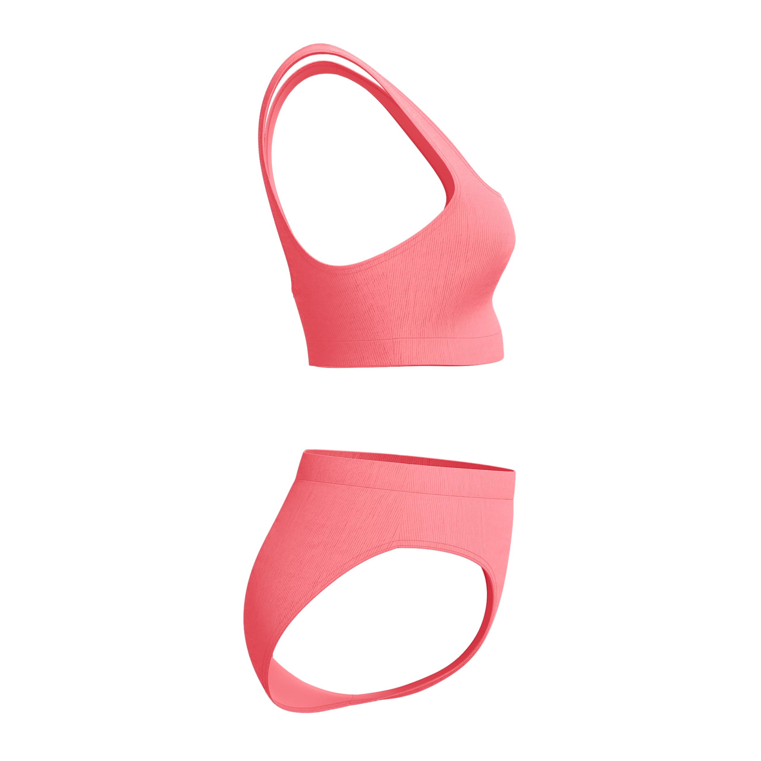 Speedo Costume da bagno da donna strutturato con profondo scollo a U, 2 pezzi, color sabbia corallo