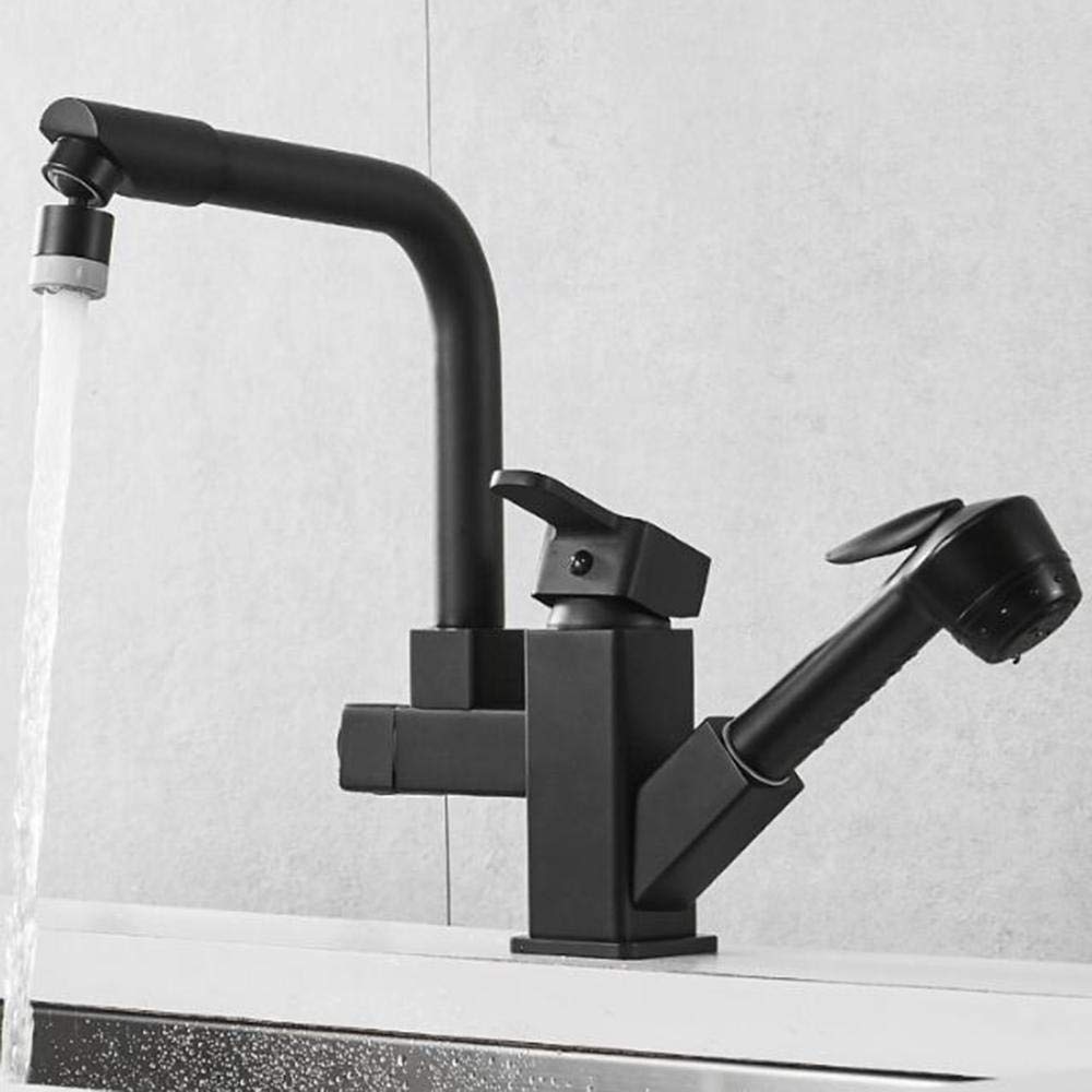 Robinet De Cuisine Noir Mat - Pulvérisateur Extractible