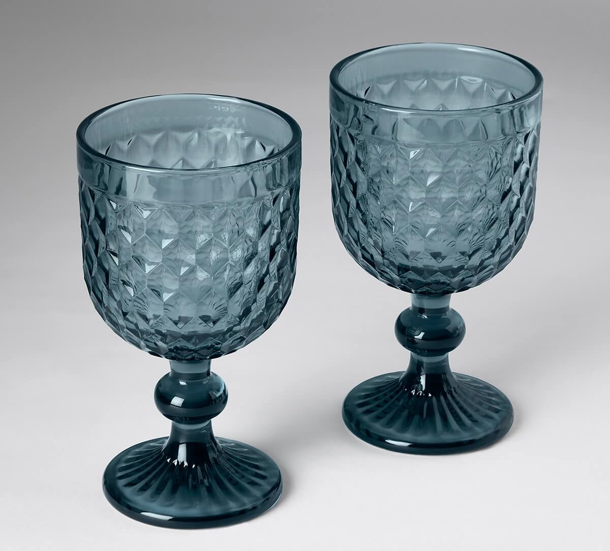 India Circus by Krsnaa Mehta Margarita Embossed for Red & White Wine, Champagne, Water, Juice, Mocktails & Cocktails Glasses | Ideal for Gifting, Set of 2 (250ml Each) 1