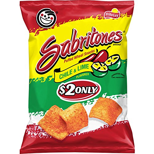 Sabritones Chile and Lime Flavored Puffed Wheat Snacks, 4 oz Bag