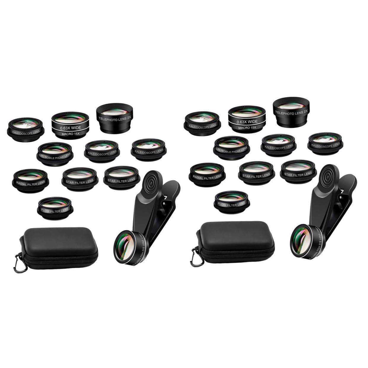 Abaodam 2juegos Lentes Fotográficas Externas para Teléfonos Móviles Lente Gran Angular y Macro Clip De Sujeción Incluido Compatible Diversos Dispositivos Material De Óptico
