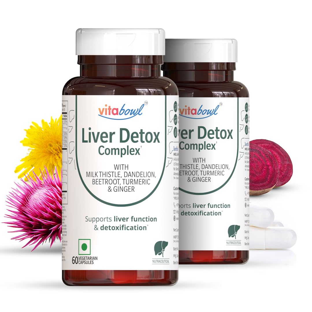 Liver Detox Complex with Milk Thistle 15000mg (80% Silymarin) | Dandelion, Beetroot, Turmeric & Ginger | Liver Support & Cleanse Supplement | 120 Vegetarian Capsules