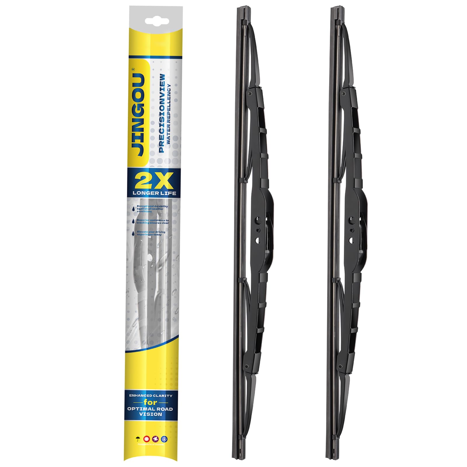 Photo 1 of JINGOU 18''+18'' Wiper Blades, Compatible with Ford Ranger 1995-2011 Premium All-Season Windshield Wiper Blades-Driver and Passenger Side,Automotive Replacement Windshield Wiper Blade (Pack Of 2)