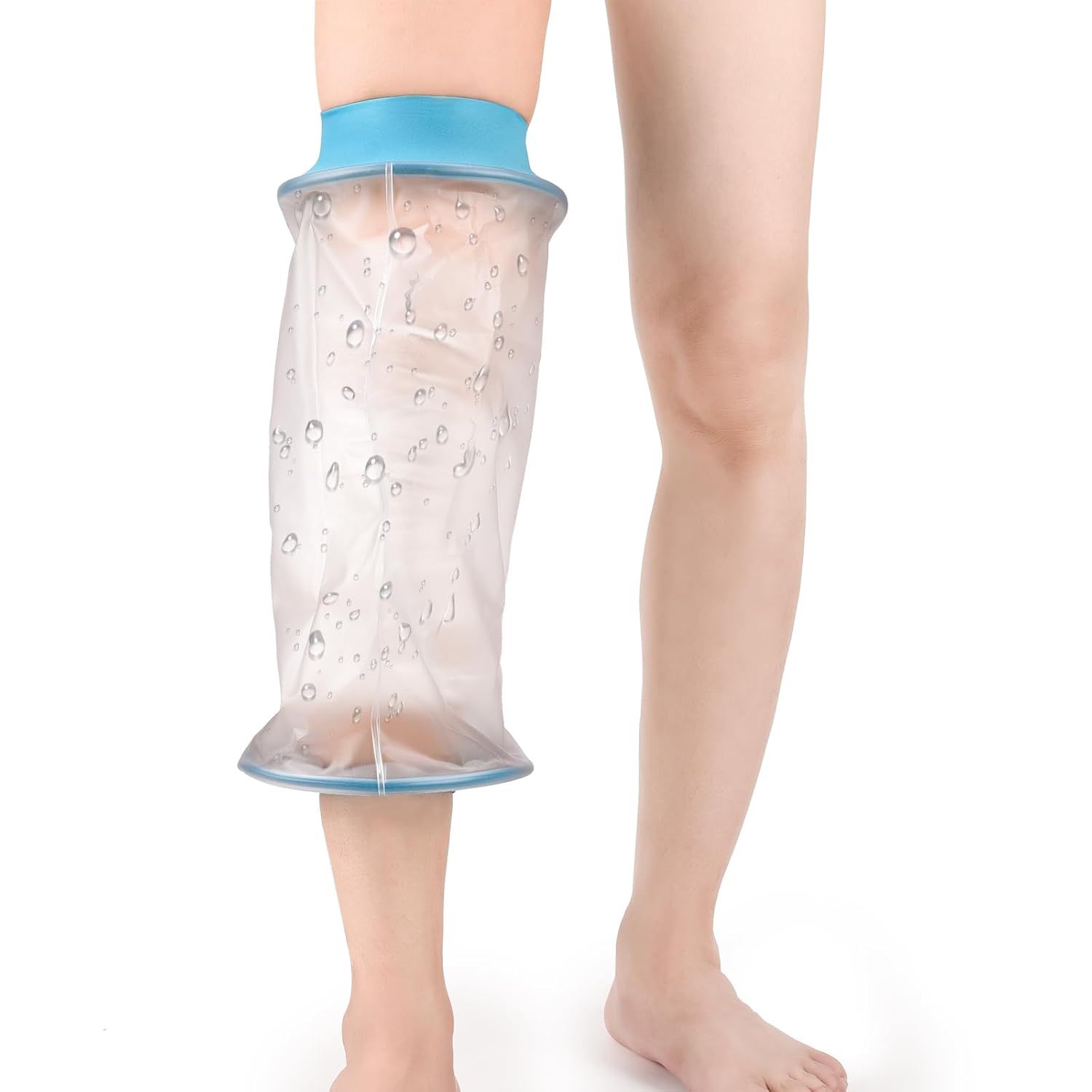 Fasola Knee Cast Cover for Shower, Watertight Reusable Cast Protector