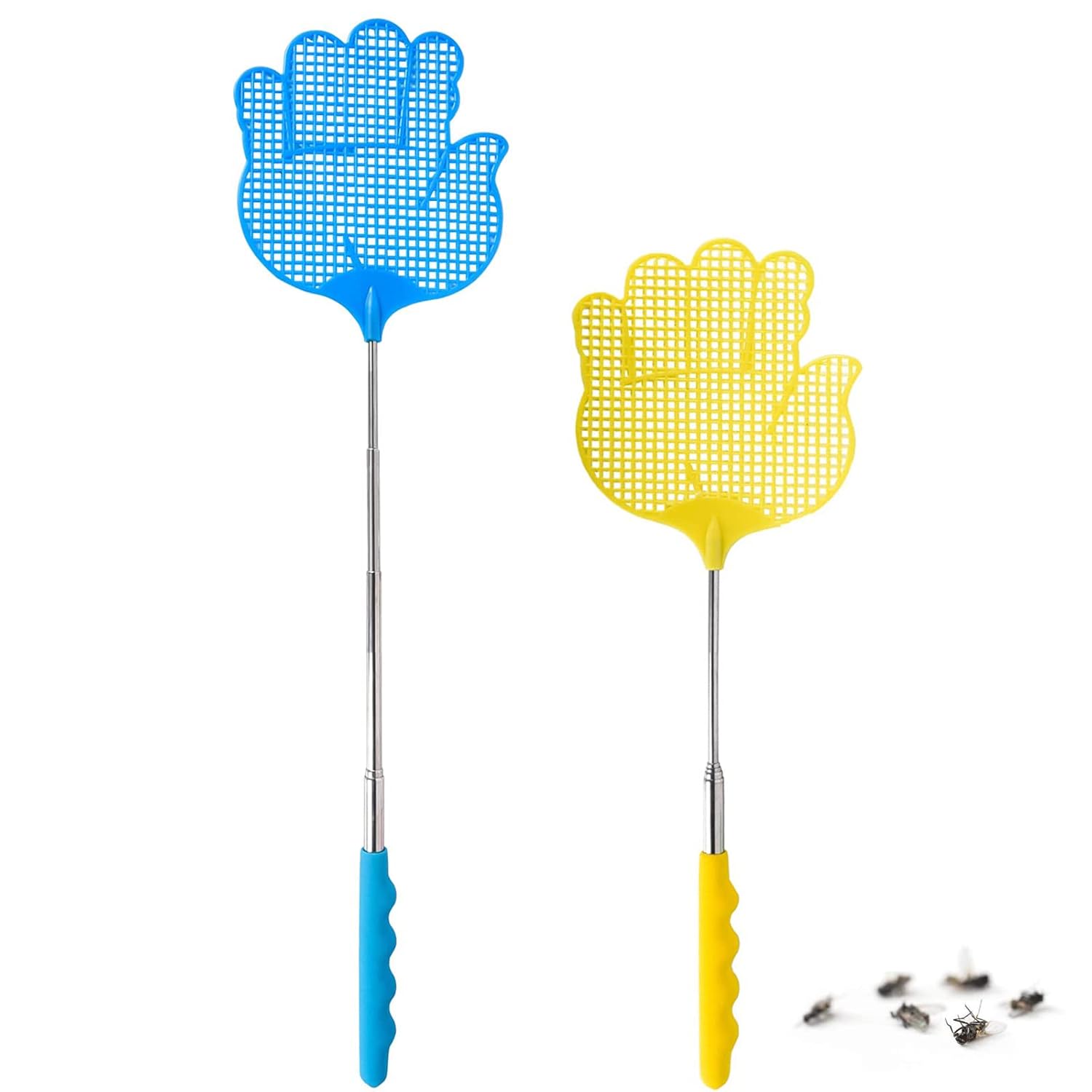 GeekerChip 2 Pack Fly Swatter,Extendable Fly Swatter,Fly Swatter Pest Control,with Strong