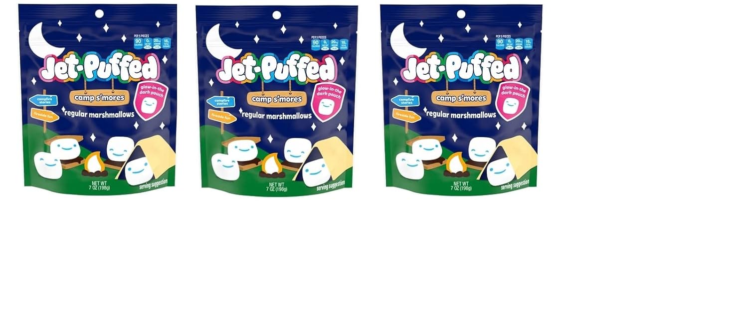 3 pACK Kraft JetPuffed Camp S'mores Regular Marshmallows