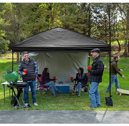 Punchau Pop Up Canopy Tent with Sidewall 10 x 10 Feet - UV Coated, Waterproof Instant Outdoor Party Gazebo Tent (Black)