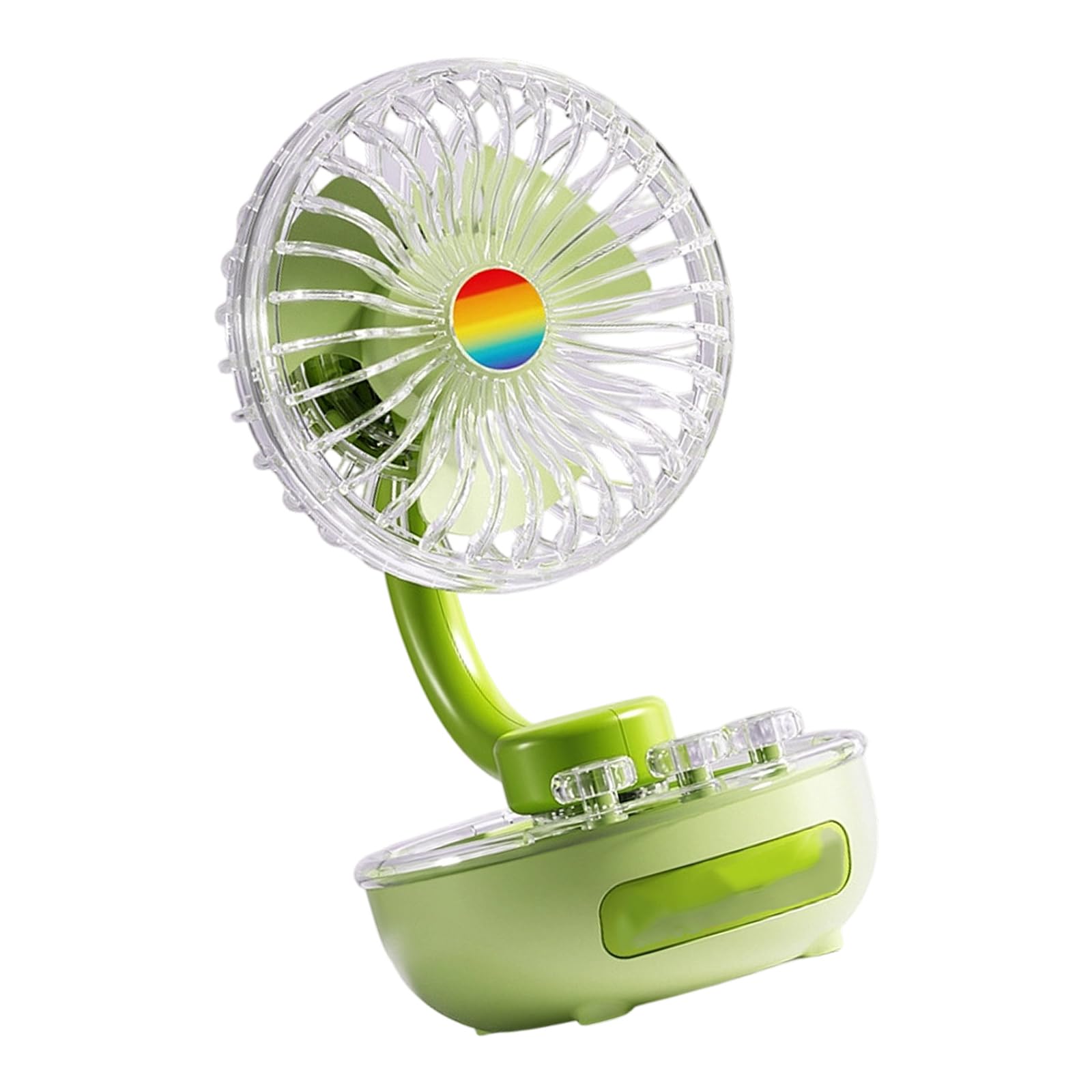 NRVTRE Portable Desktop Fan USB Rechargeable Desk Outdoor Desk Fan with LED Light 3 Speed Portable Desktop for Bedroom