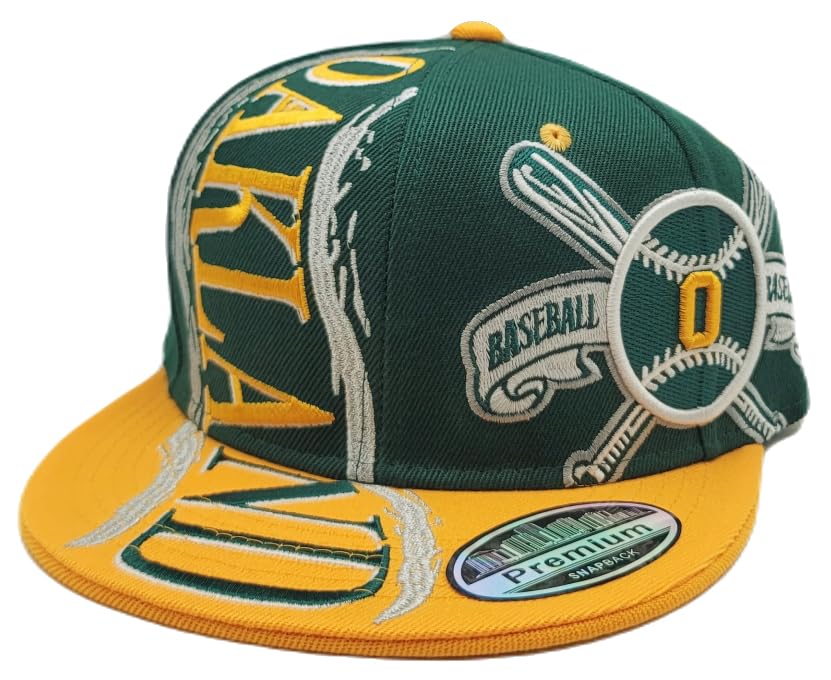 Gorra Snapback Oakland Hurricane City verde y dorada miniatura 2