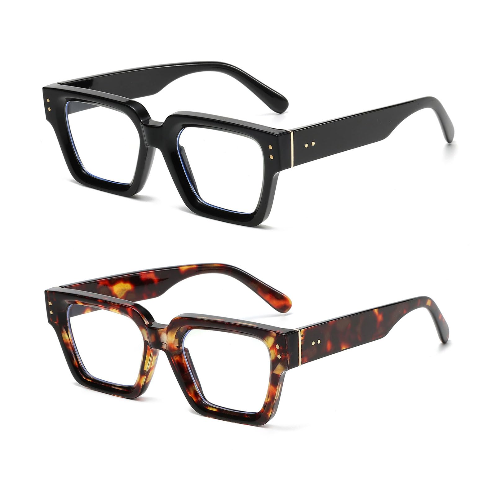 YAMEIZE Rechteckige Blaulicht Blockierende Brille für - Damen Herren Klassische Quadratische Blaulicht Brillen Anti Müdigkeit Computerspiele