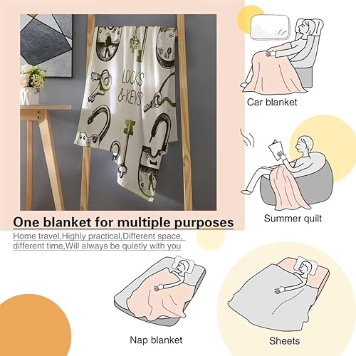 Miniatura 4 de Cobijas para Invierno Retro Pintado a Mano Graffiti Creativa Manta acogedora mullida, cálida, acogedora, gruesa, 40 x 50 pulgadas