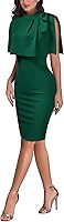AISIZE Women's 1940s Vintage Batwing Cape Pencil Dress - Half Collar Party Dress for Weddings Prom Church