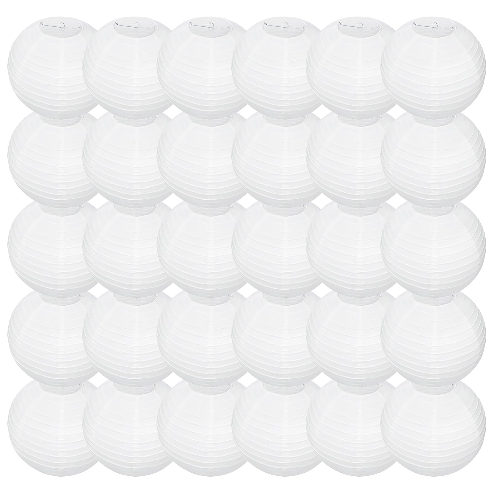 Peywot 30Pcs White Round Paper Lanterns for Home Decor, Restaurant, Church, Wedding, Birthday Party Decorations, Hanging Chinese Japanese Paper Lantern Lamps (12 Inch)