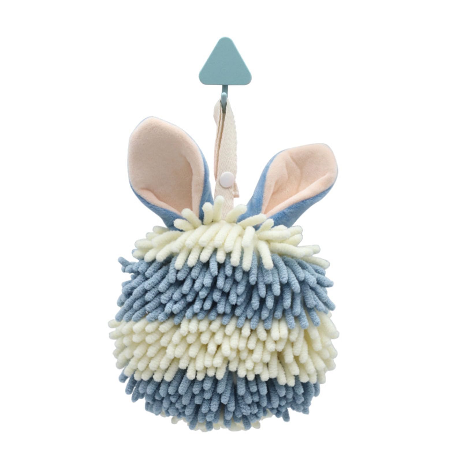 CRGANGZY Cute Rabbit Fuzzy Ball Hand Towel, Fluffy Ball Hand Towel Thicker Cartoon Animal Design for Home Use, Aesthetic Fluffy Hand Towel Super Absorbent Quick-Dry for Bathroom Kitchen Spa