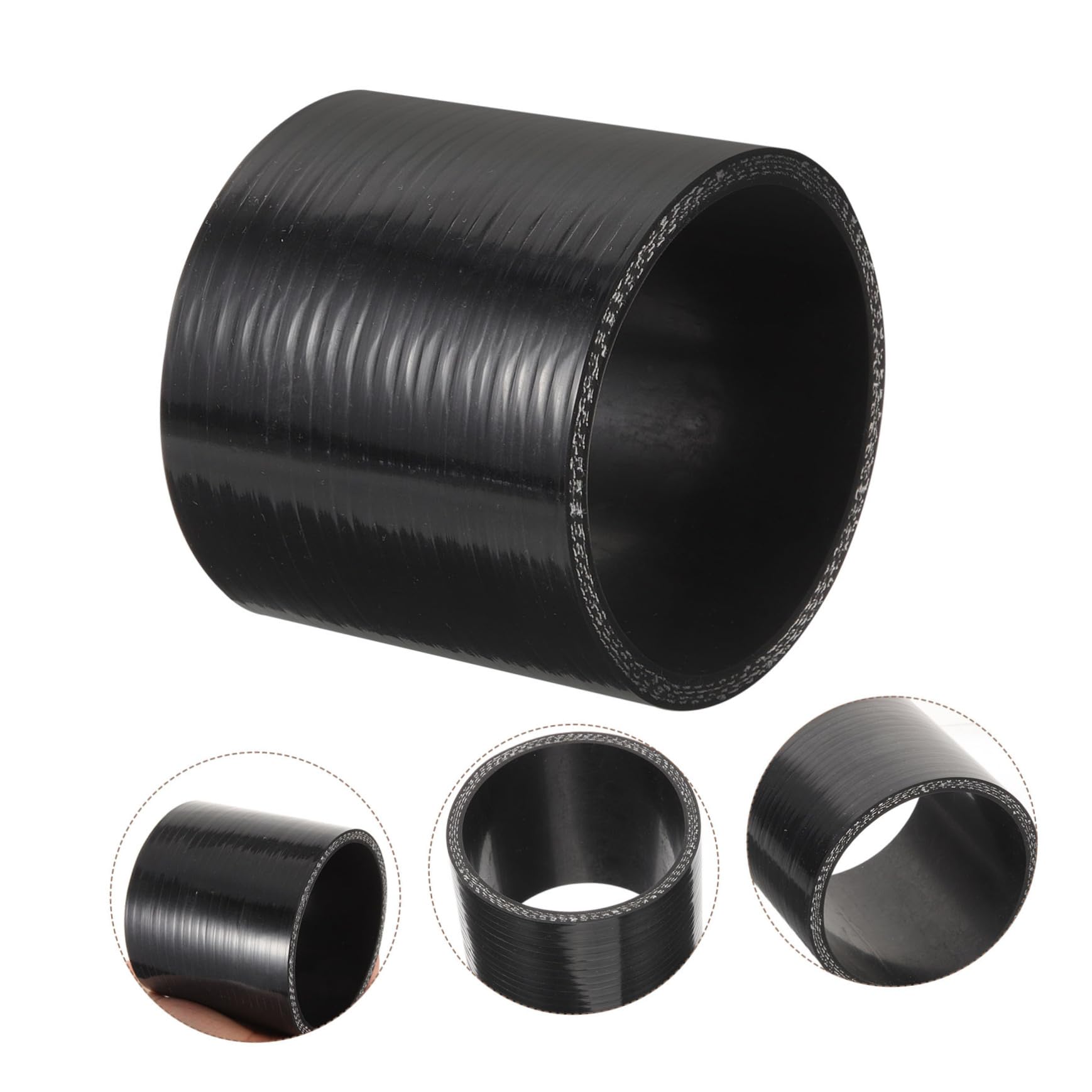 Happyyami 5 Piezas Conectores fábrica Manguera Hembra a Hembra Juntas de Manguera Gancho de Manguera retráctil vacío Acoplamiento de Silicona acoplamientos de Silicona Goma de Silicona Black
