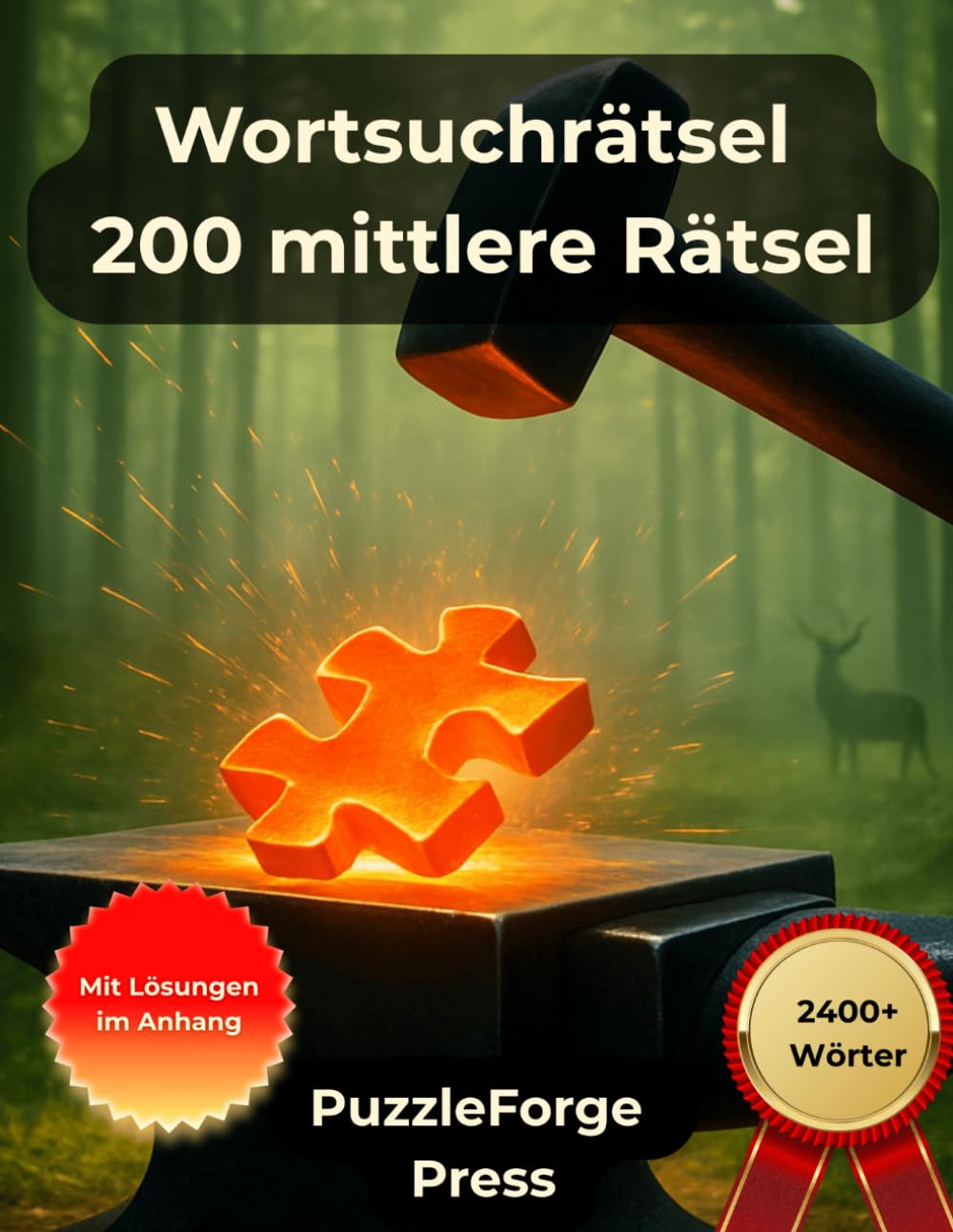 Wortsuchrätsel - 200 mittlere Rätsel: Großdruck für Erwachsene und Senioren | 2400+ Wörter | 2 Rätsel pro Seite | Mit Lösungen im Buch | Ausgewogener ... für Konzentration & Gehirntraining)