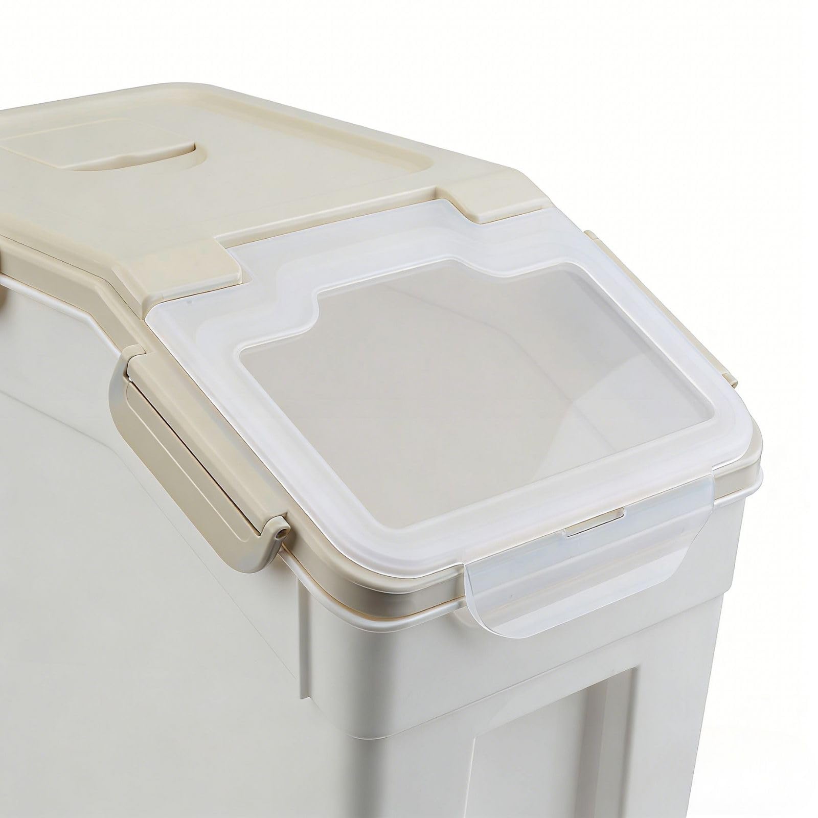 Saim Confezione da 4 contenitori grandi per farina, 11,3 kg, contenitori ermetici per riso, con coperchio con chiusura a chiave, con misurino, per farina, riso, grano (grigio)