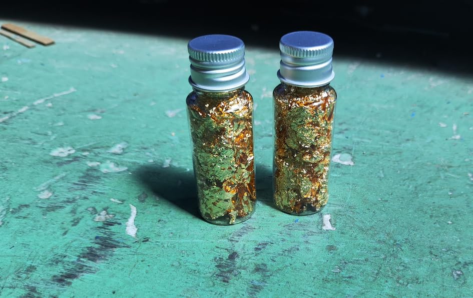 Miniatura 7 de 2 botellas de hoja dorada, copos de oro para decorar copos de hoja dorada de 0.35 onzas para arte de uñas, resina epoxi, tarjetas de felicitación,