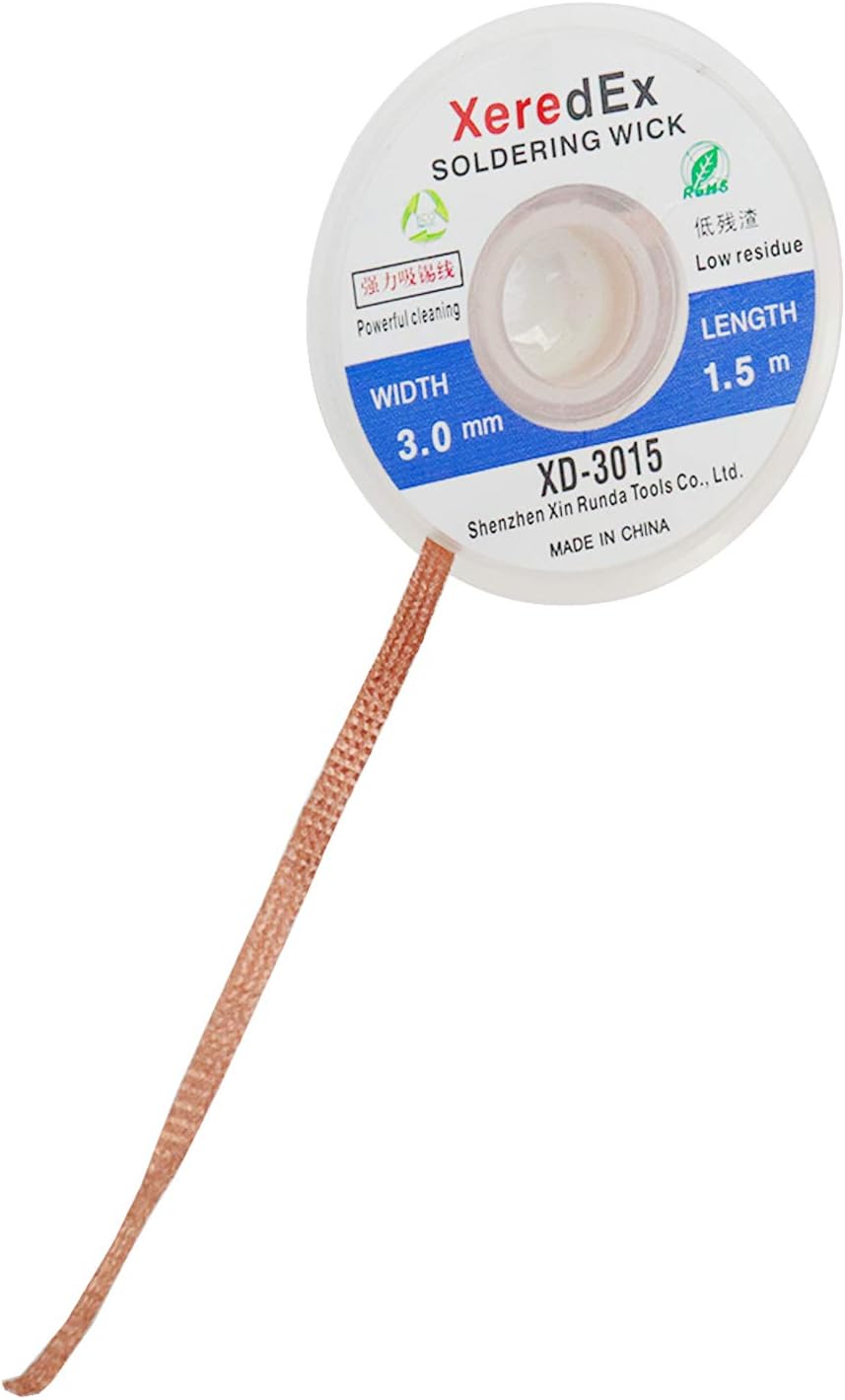 Autoly 3.0mm Width Solder Wick, 1.5 meter (5ft) Length Desoldering Wick(1pc) - - 