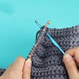 14Pcs Latest Multicolor, Aluminum Crochet Hooks Knitting Needles, Aluminum Crochet Hooks Set with Ergonomic Handles, 2.0mm/2.5mm/3mm/3.5mm/4mm/4.5mm/5mm/5.5mm/6mm/6.5mm/7mm/8mm/9mm/10mm