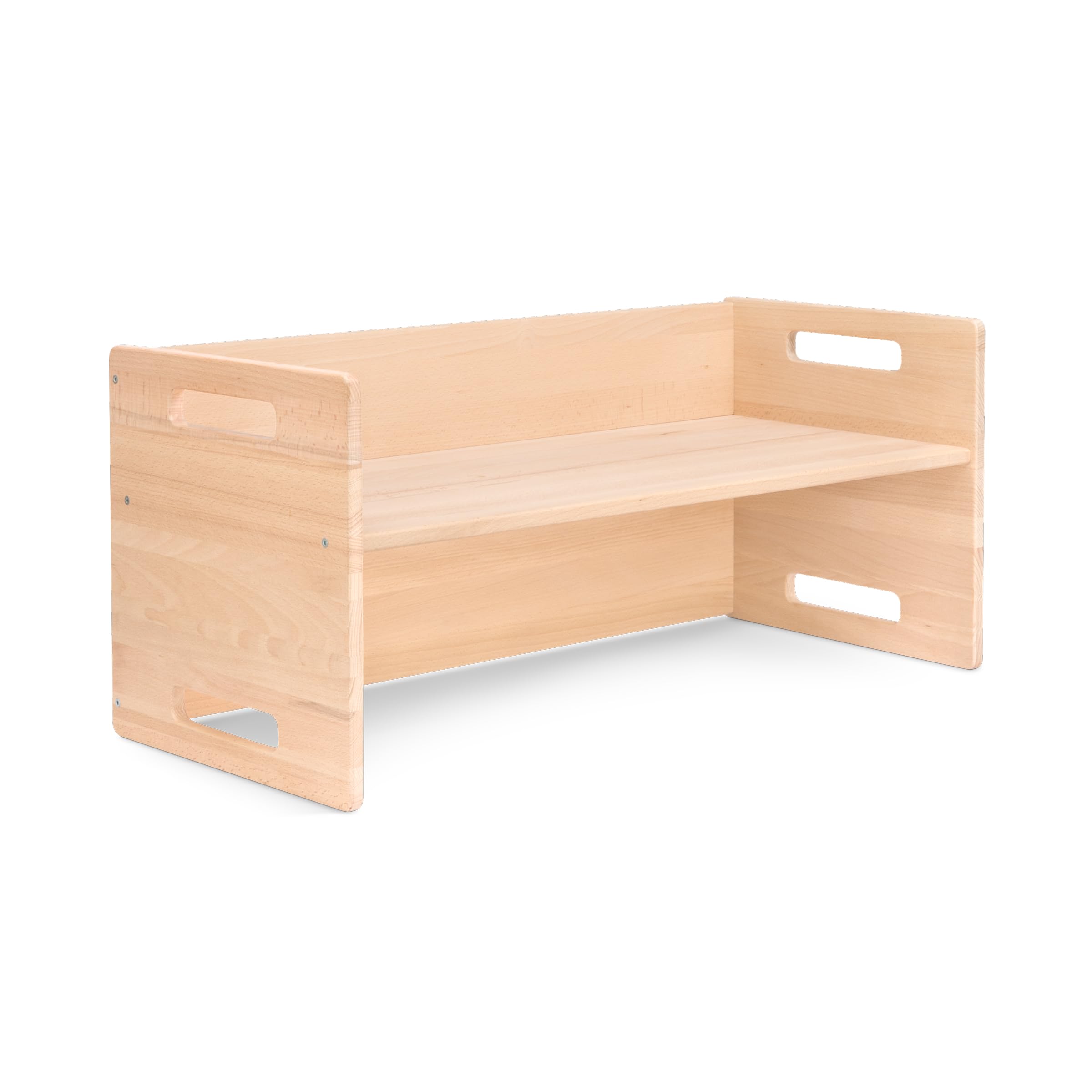 Ehrenkind® Wendebank Kinder, Montessori Sitzbank und Kindertisch 3in1, drehbar für Verschiedene Sitzhöhen, Kinderbank massiv, FSC® Buchenholz