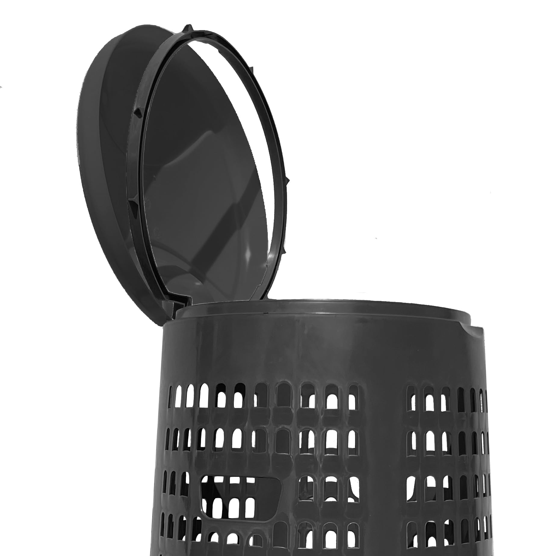 Mobil Plastic – Portasacco Trespolo 110 Litri per Raccolta Differenziata – Bidone Rifiuti con Coperchio – Plastica Resistente – Grigio Scuro