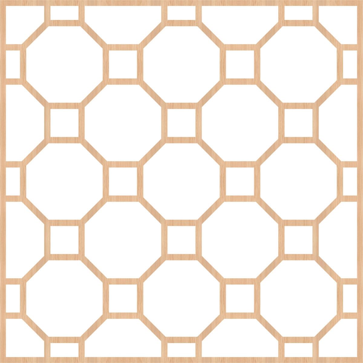 23 3/8"W x 23 3/8"H x 1/4"T Large Pontiac Decorative Fretwork Wood Wall Panels, Hickory