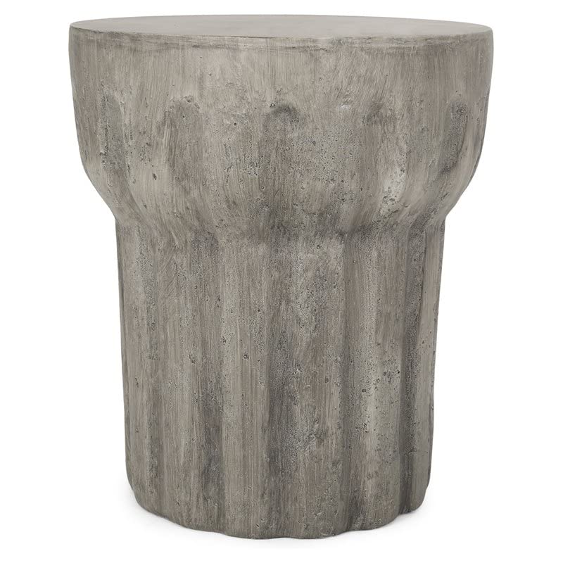  Delphinus Indoor Lightweight Concrete Accent Side Table in Gray