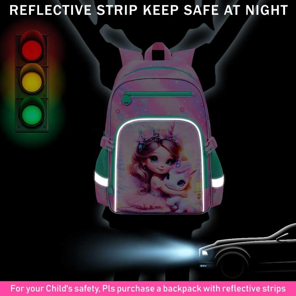 3PCS Girls Backpack, 16" Sequin Prechool Elementary Bookbag and Lunch Box - Image 2