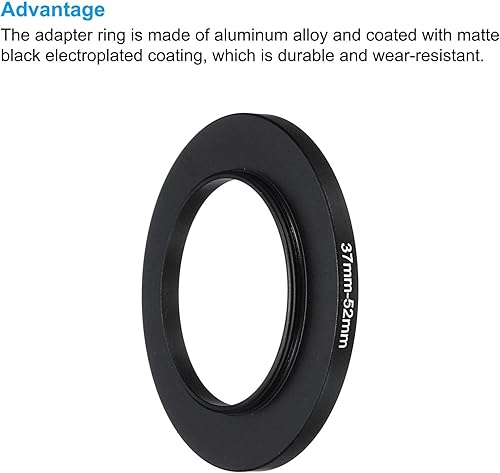 Miniatura 4 de PATIKIL Anillo elevador de metal de 1.457 in-2.047 in con paño de limpieza, paquete de 2 anillos adaptadores de filtro de lente de cámara, anillo