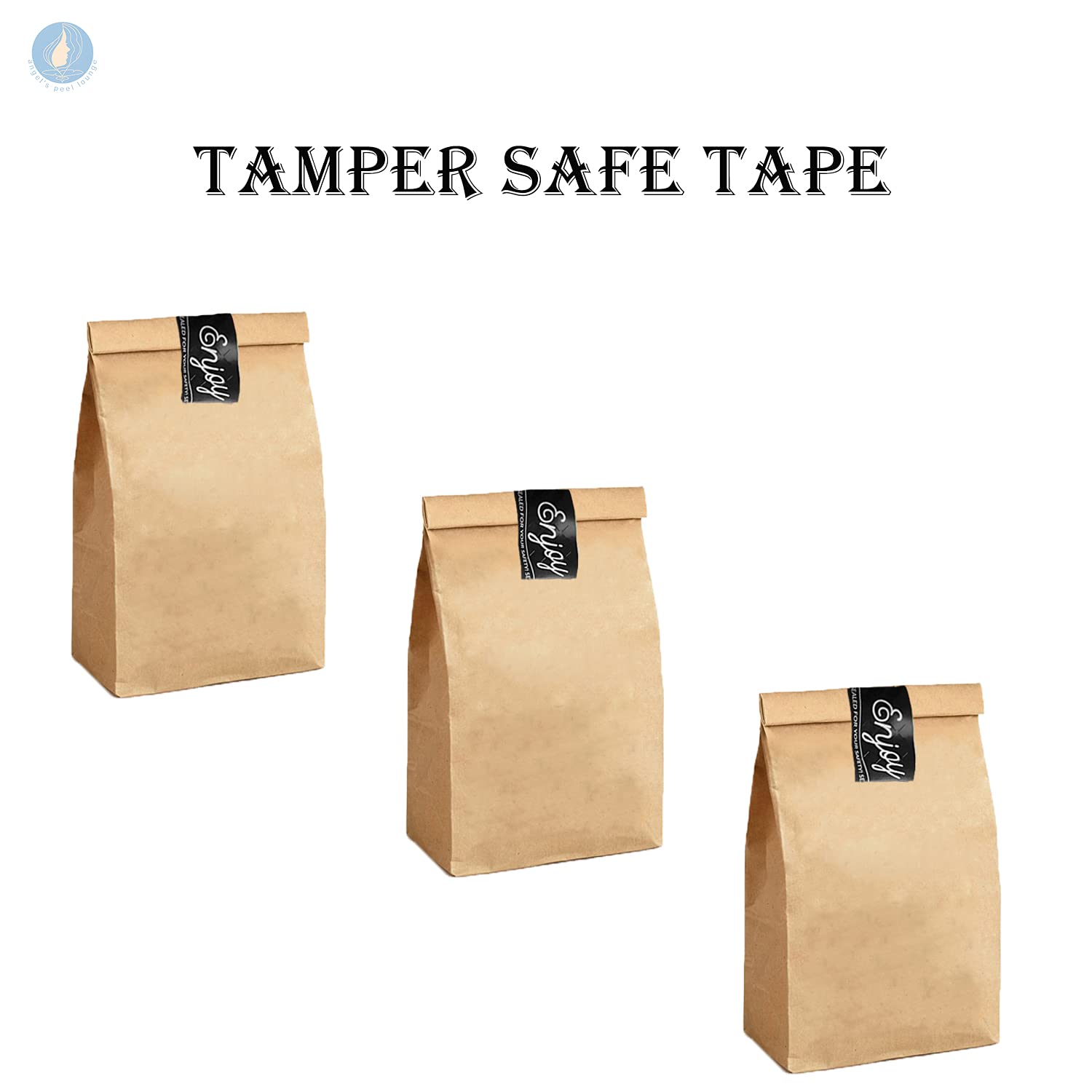 Angel's Peel Lounge Rollo de calcomanías a prueba de manipulaciones, calcomanías de cinta autoadhesiva, etiquetas de alimentos para entrega de bolsas, tazas, botellas o cajas, 1 x 3 pulgadas, 250