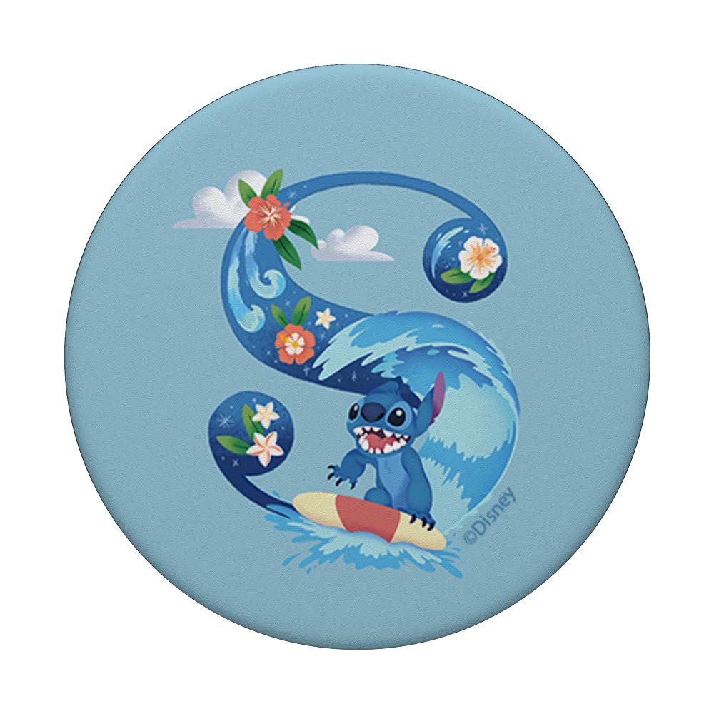 Disney Alphabet Monogram Lilo & Stitch Letter S for Stitch PopSockets Adhesive PopGrip, Black - Image 3