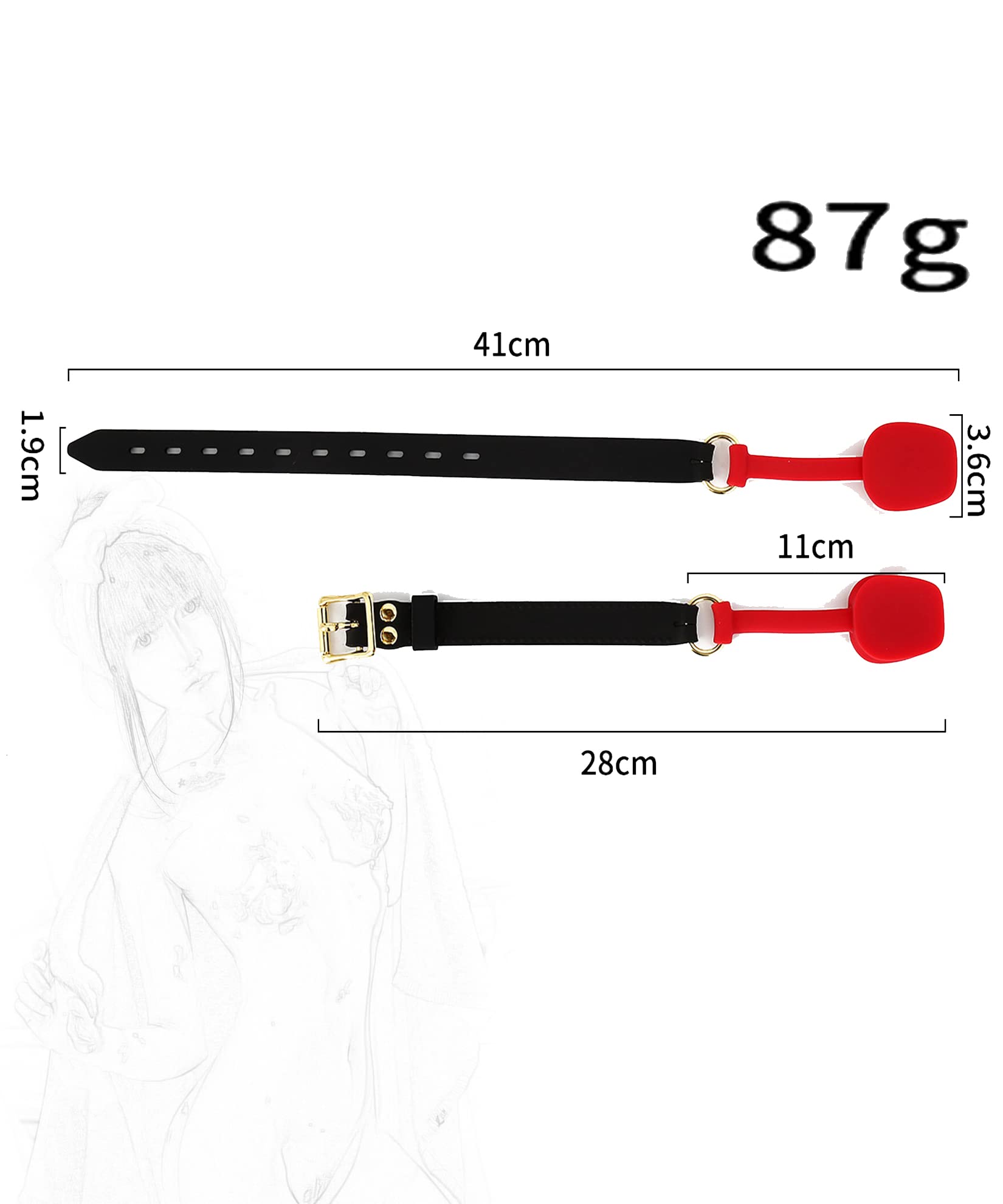 Knebel Mund Geschirr Mundöffnen Lippenspreizer Mundknebel Silikon Sex SM Fetisch Fesseln Kugelknebel Mouth Rollenspiel Mundspreizer BDSM Erotik Sexspielzeug Einstellbar für Paare (Color : Rot)