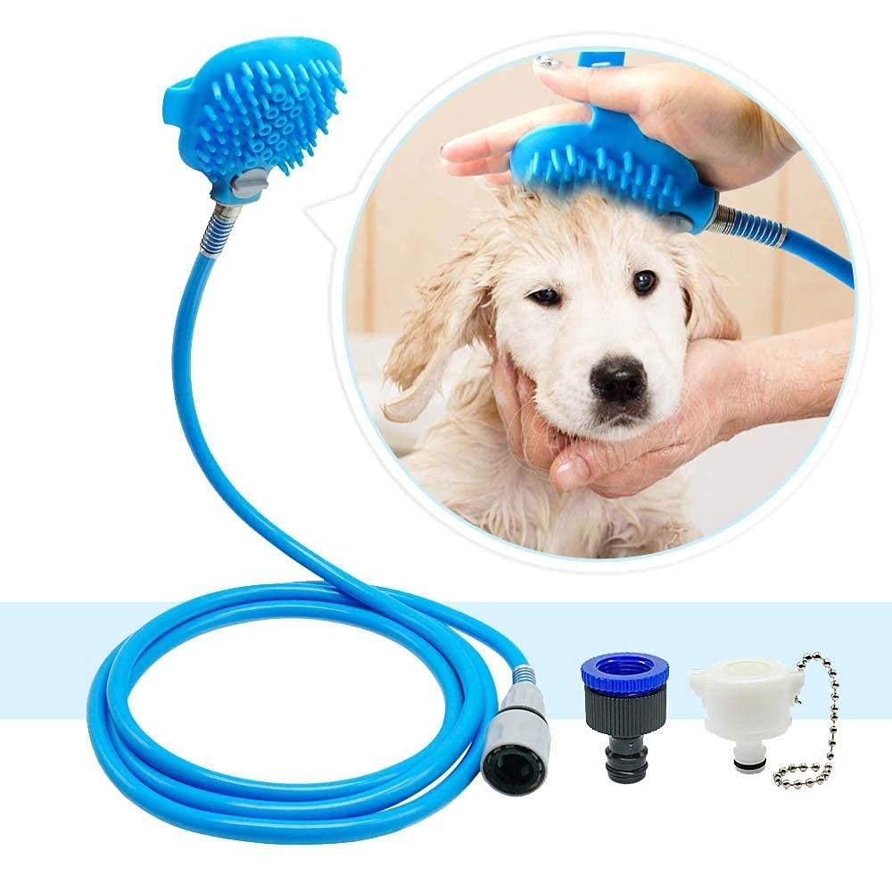 Bhavyaarth Pet Shower Kit 3 in 1, Pet Bathing Tool, Dog Shower Sprayer, Multi-Functional Pet Shower Massager Adjustable Handheld Sprayer Shampoo Brush Indoor & Outdoor Use(Multticolour). 3