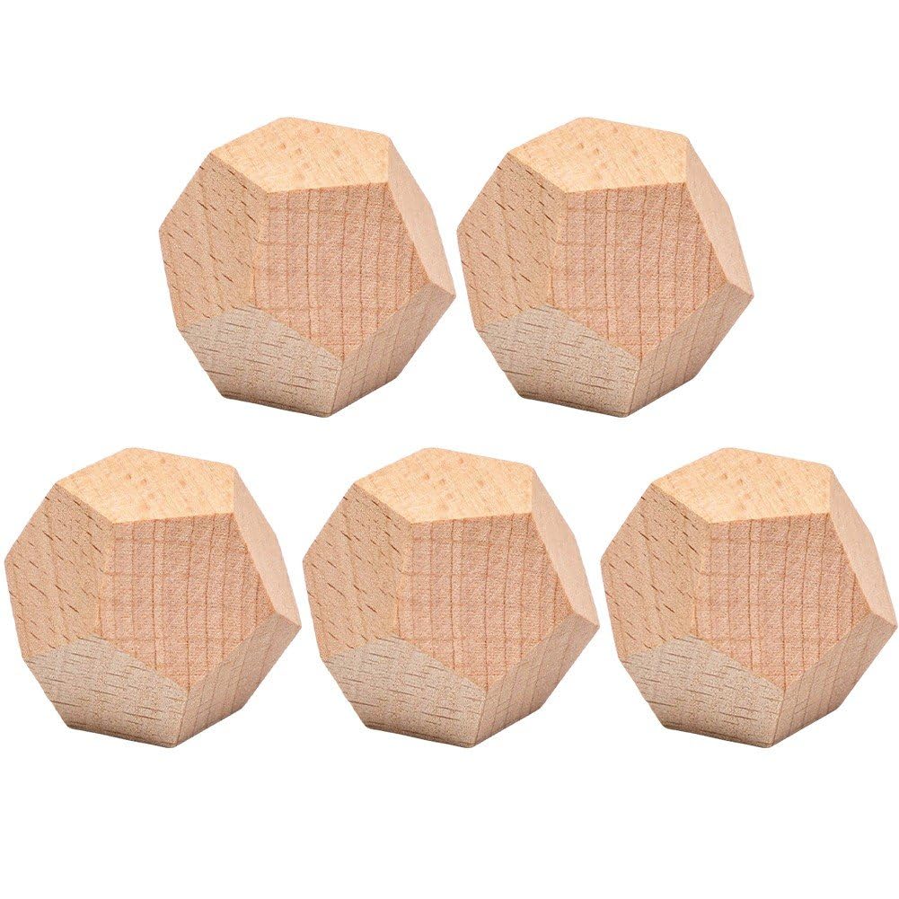 Uzztfa Wood Crafts Dice, 5 Pcs Diy En Dices 12 Sided Blank Dices, Game Dices For Diy Projects, Play Games