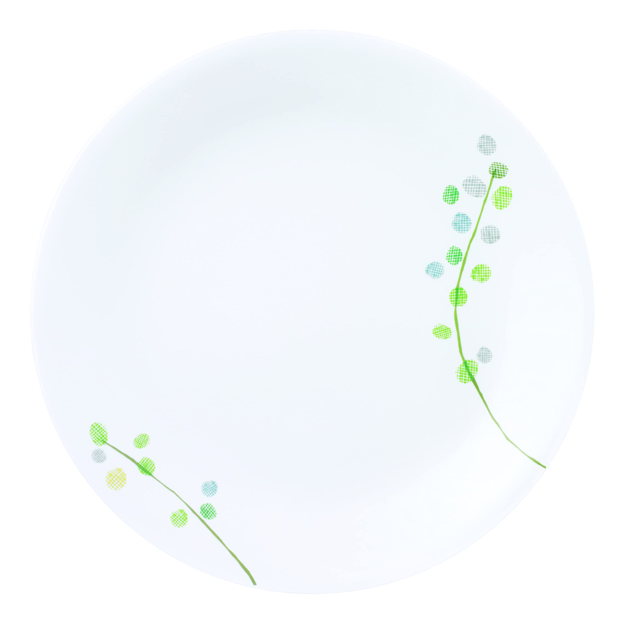 Corelle Livingware Plus Green Delight 26 cm Dinner Plate, Microwave & Dishwasher Safe, Elegant Crockery for Dining & Gifting - Pack of 6