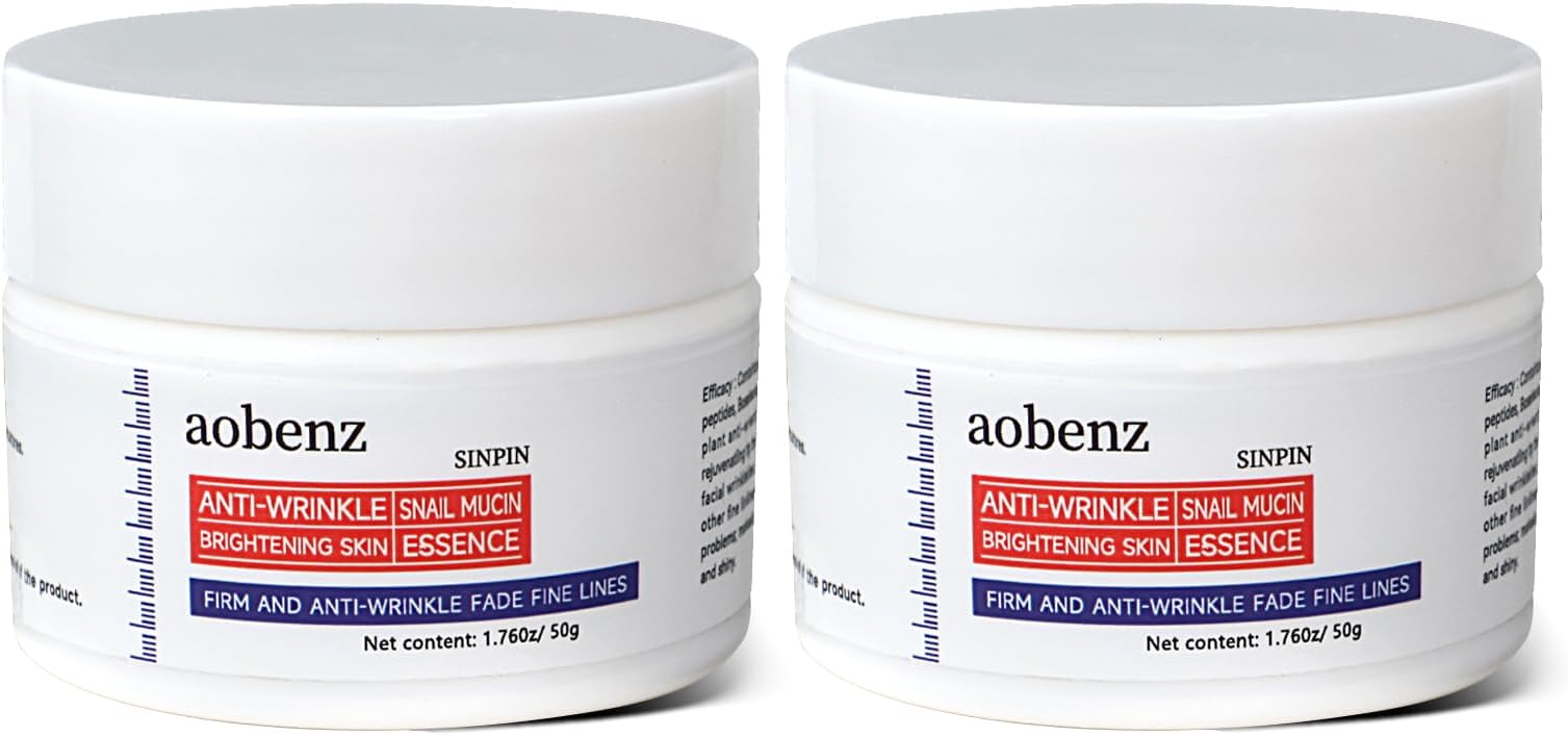 aobenz Anti Aging Face Cream, Firming Wrinkle Moisturizer with 2% Niacinamide, Panthenol & Vitamin E, Hydrating Barrier Repair Night Cream for Dry Mature Skin, Face and Neck Cream for Women - 2 Pack