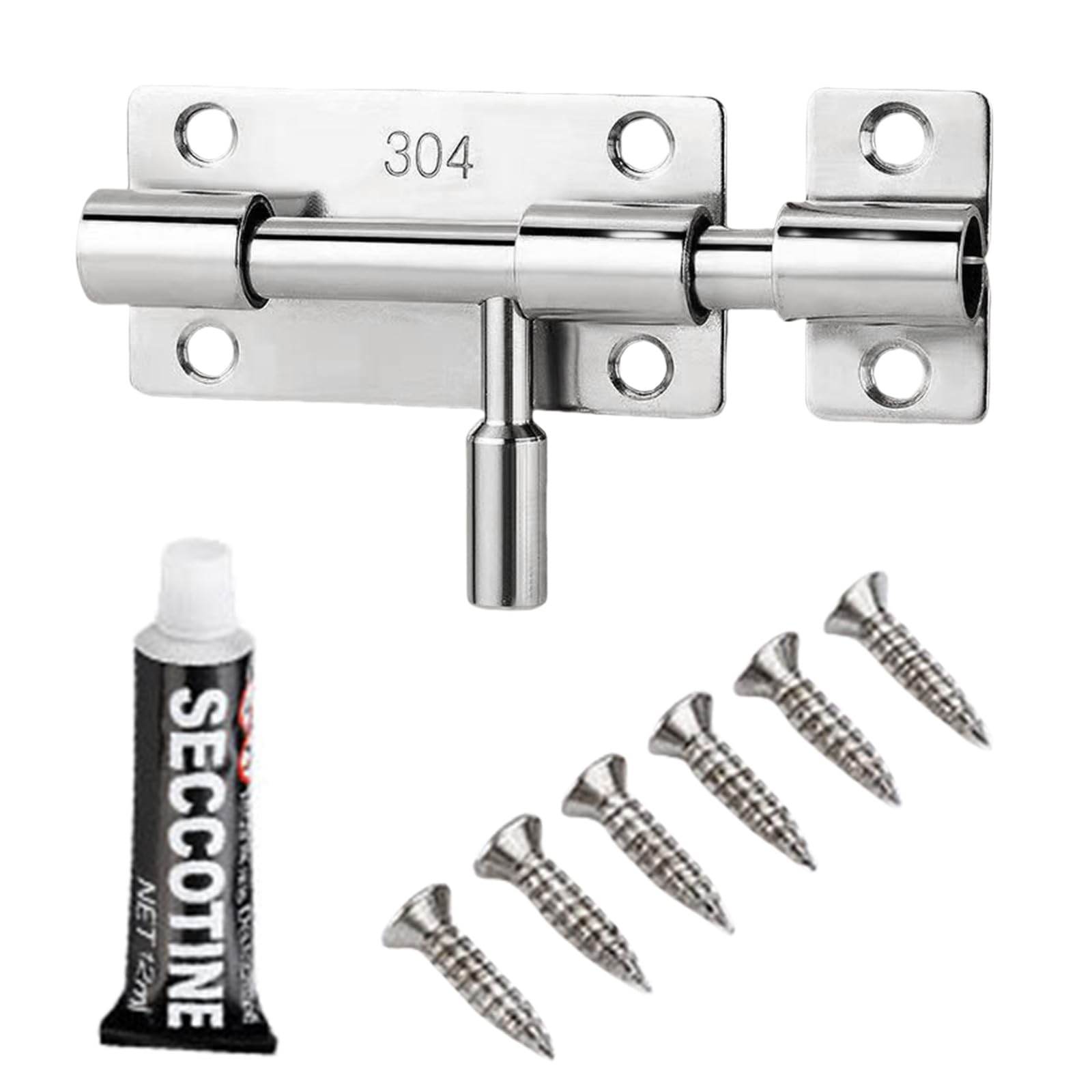 Jazuaiao C Slide Bolts Latches Thickened Stainless Steel Slide Toilet Door For Fence/Wood/Barn Door Stainless Steel