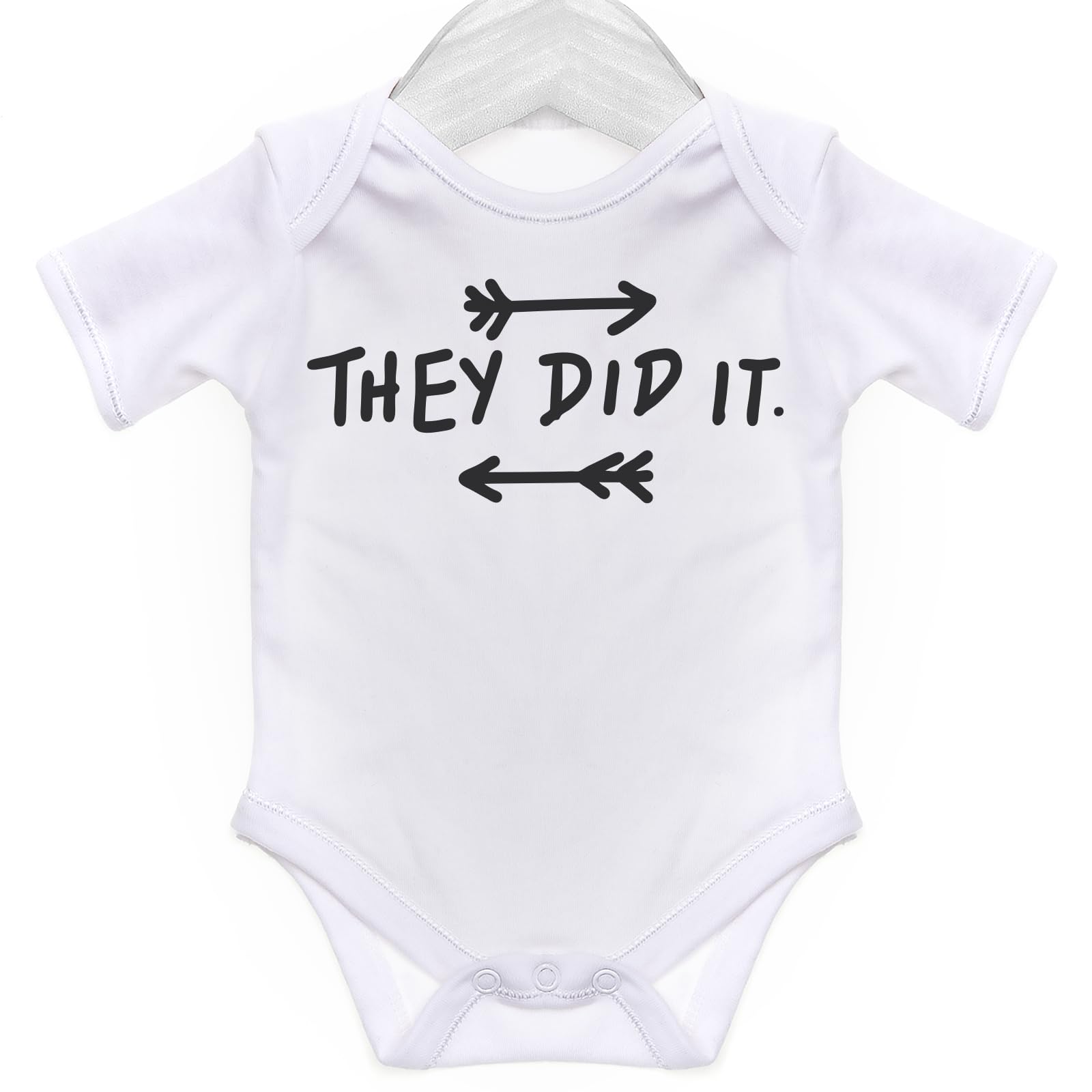 Art Hustle Men's White They Did It Short Sleeve Bodysuit/Baby Grow For Baby Boy Or Girl (, 0-3M)