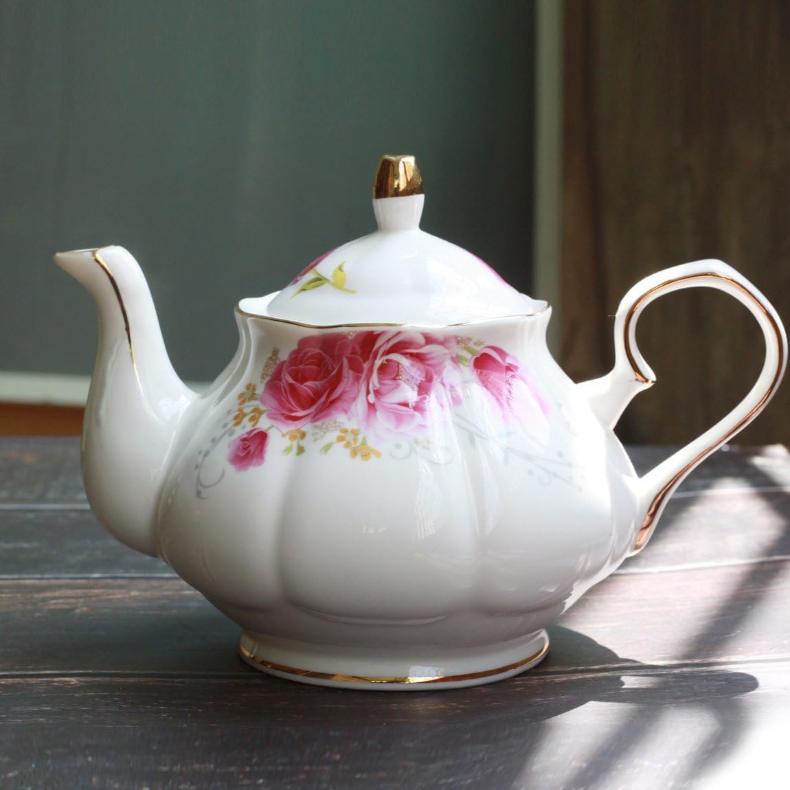 Jomop Tea Pot Handmade Ceramic Flowers (Pink)