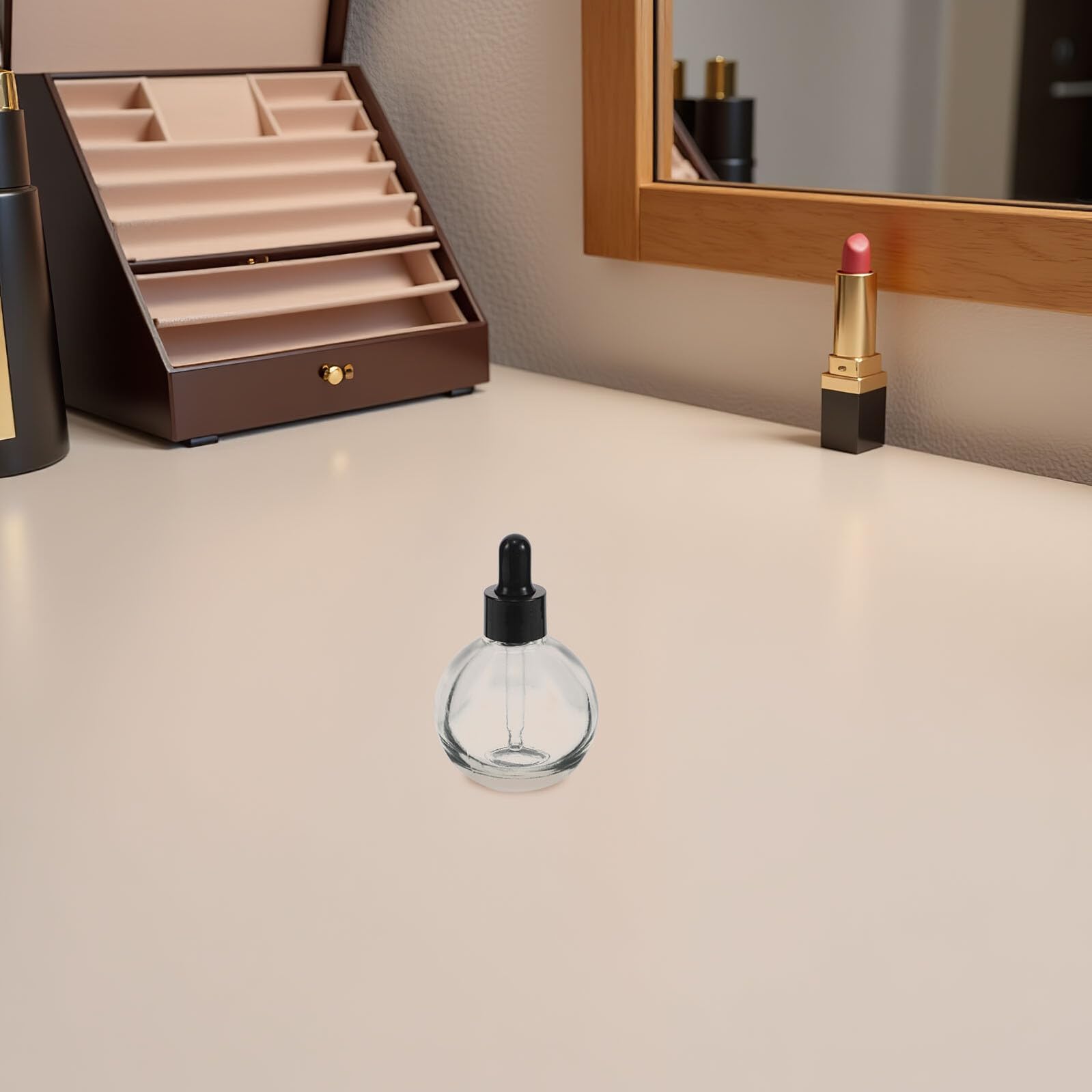 12 Piezas Frascos Gotero de Vidrio Transparente 30 Ml 12 Unidades con Anillo Plástico Negro y Pipeta de Goma Negra para Aceites Esenciales, Perfumes y Sueros, Frascos de Viaje