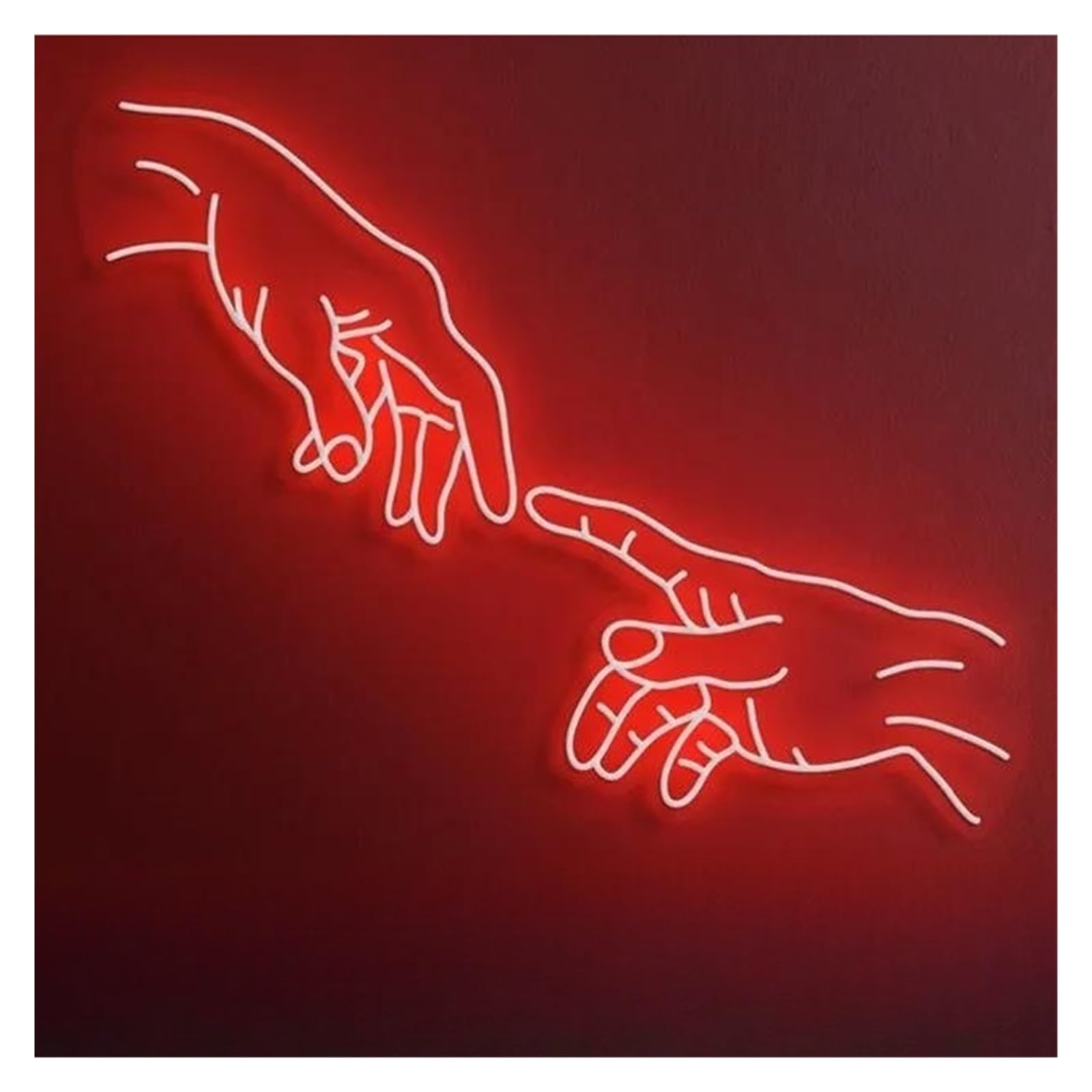 Shouxi E Sign Lamp Hand Of God Neon Sign Light Usb Powered For Bedroom Offic Hom Wedding Room Coffe Shop Party Wall Art Decor 50Cm(E)